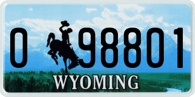 WY license plate 098801