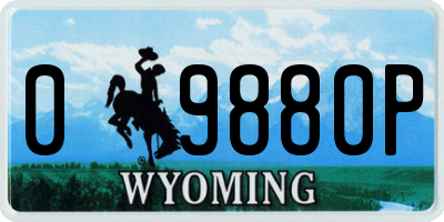 WY license plate 09880P