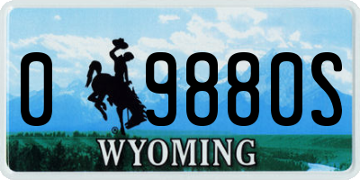 WY license plate 09880S