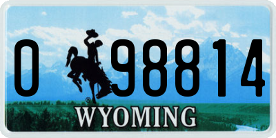 WY license plate 098814