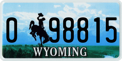 WY license plate 098815