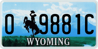 WY license plate 09881C