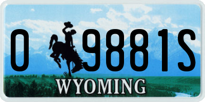 WY license plate 09881S
