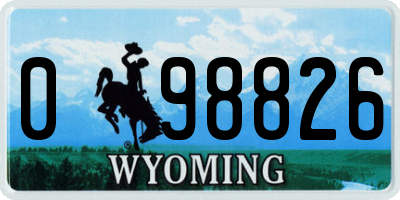 WY license plate 098826