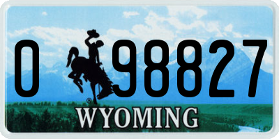 WY license plate 098827