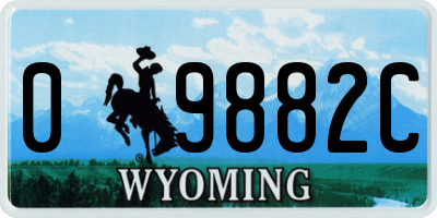 WY license plate 09882C