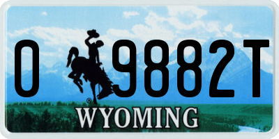 WY license plate 09882T