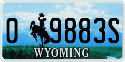 WY license plate 09883S