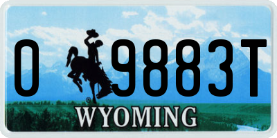WY license plate 09883T