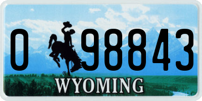 WY license plate 098843