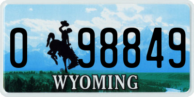 WY license plate 098849
