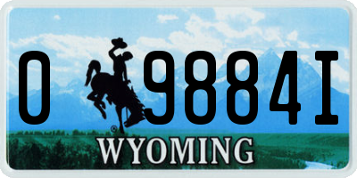 WY license plate 09884I