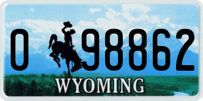 WY license plate 098862