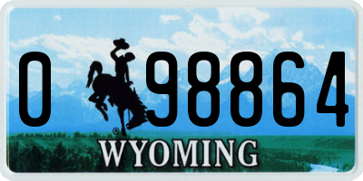 WY license plate 098864