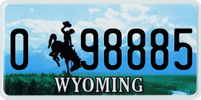 WY license plate 098885