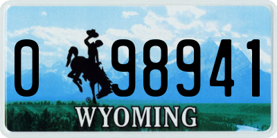 WY license plate 098941
