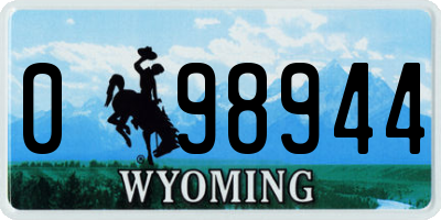 WY license plate 098944