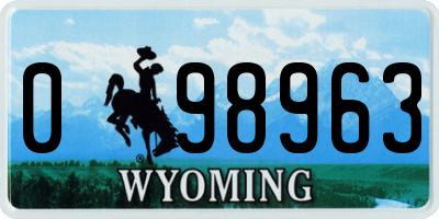 WY license plate 098963