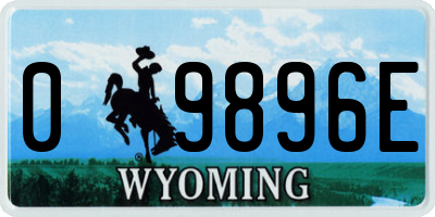 WY license plate 09896E