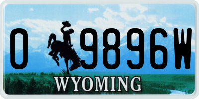 WY license plate 09896W