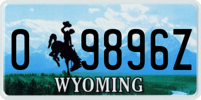 WY license plate 09896Z