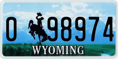 WY license plate 098974