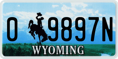 WY license plate 09897N