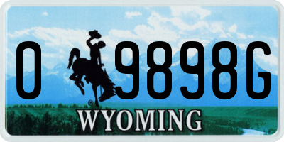 WY license plate 09898G