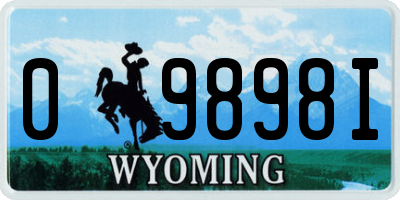 WY license plate 09898I