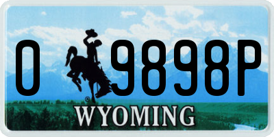 WY license plate 09898P