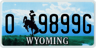 WY license plate 09899G