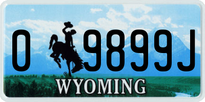 WY license plate 09899J