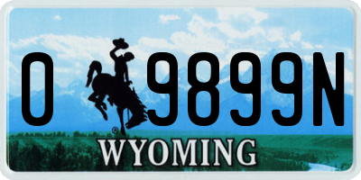 WY license plate 09899N