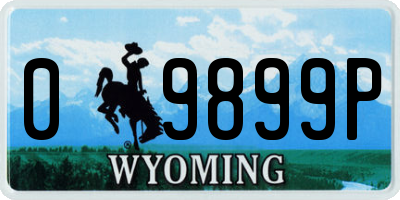 WY license plate 09899P
