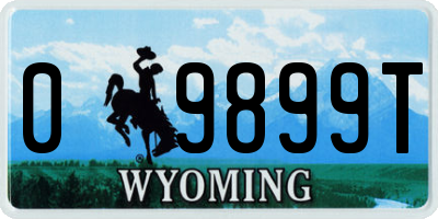 WY license plate 09899T