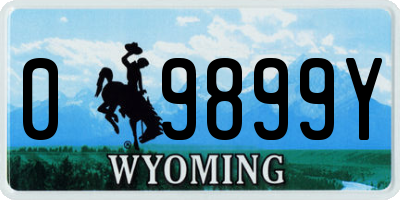 WY license plate 09899Y