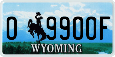 WY license plate 09900F