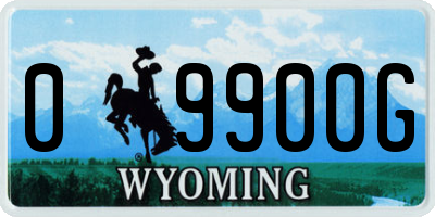 WY license plate 09900G