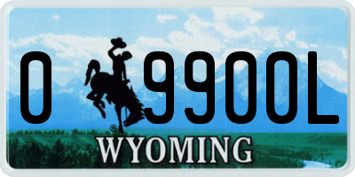 WY license plate 09900L