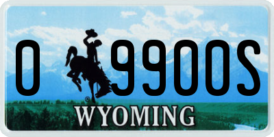 WY license plate 09900S