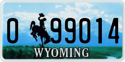 WY license plate 099014