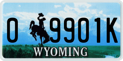 WY license plate 09901K