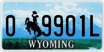 WY license plate 09901L