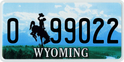WY license plate 099022