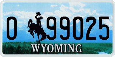 WY license plate 099025