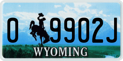 WY license plate 09902J