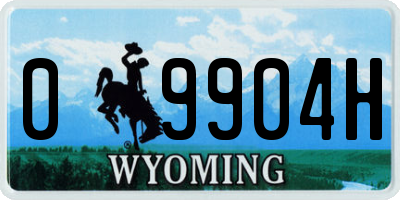 WY license plate 09904H