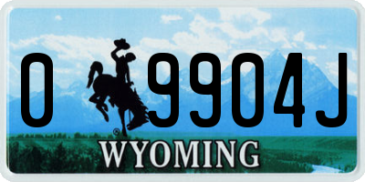 WY license plate 09904J