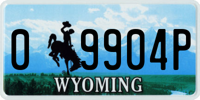WY license plate 09904P