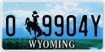 WY license plate 09904Y